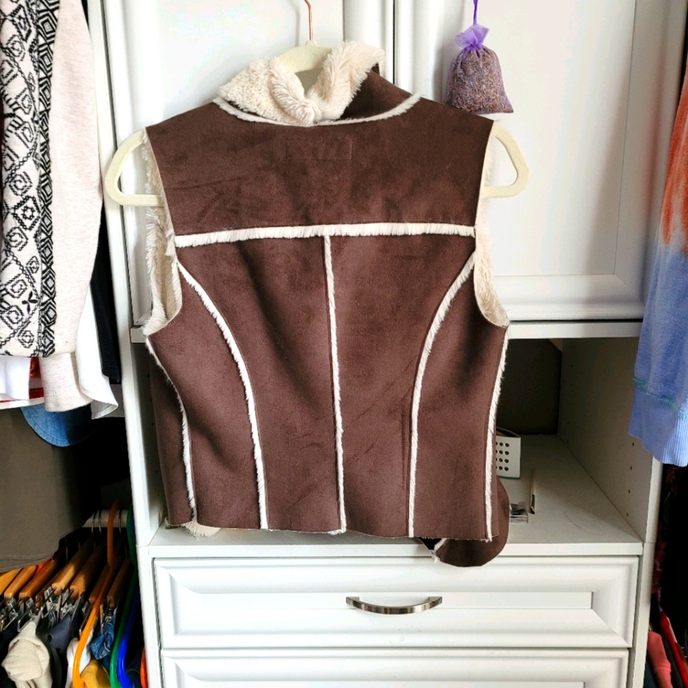 Faux leather vest